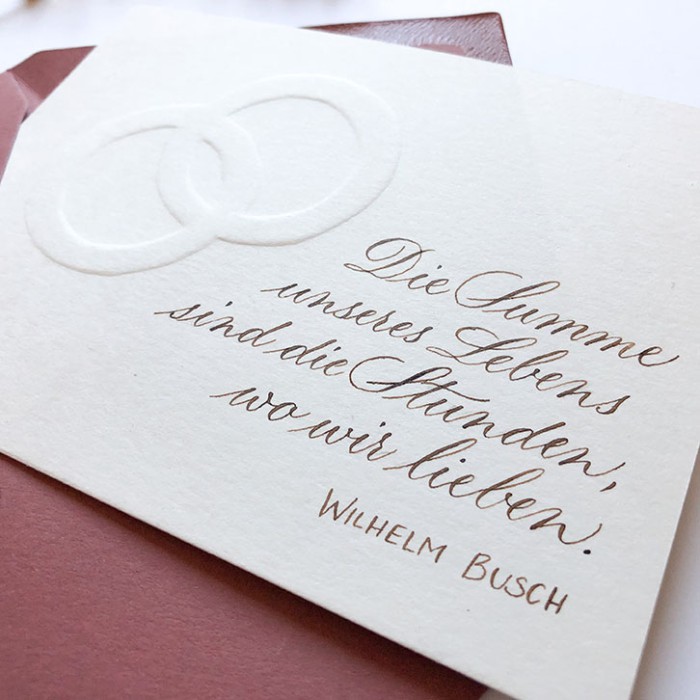 Hochzeitskarte mit Prägung