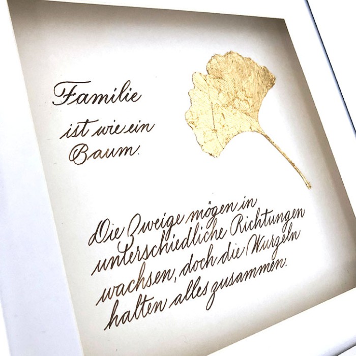 Gedicht mit Vergoldung