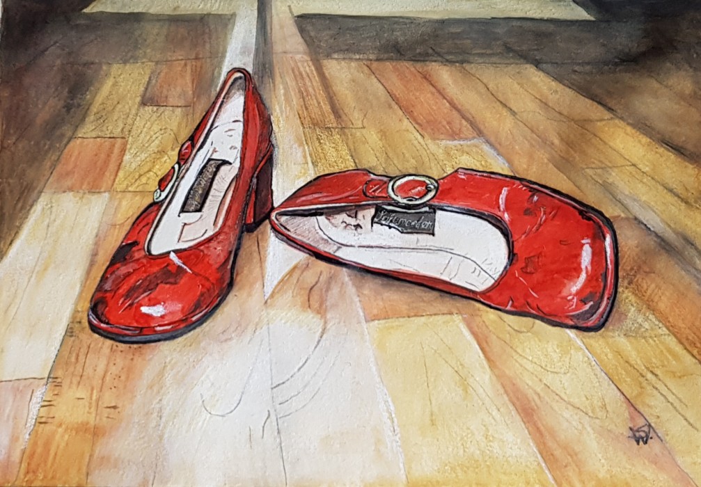 My mother`s red shoes